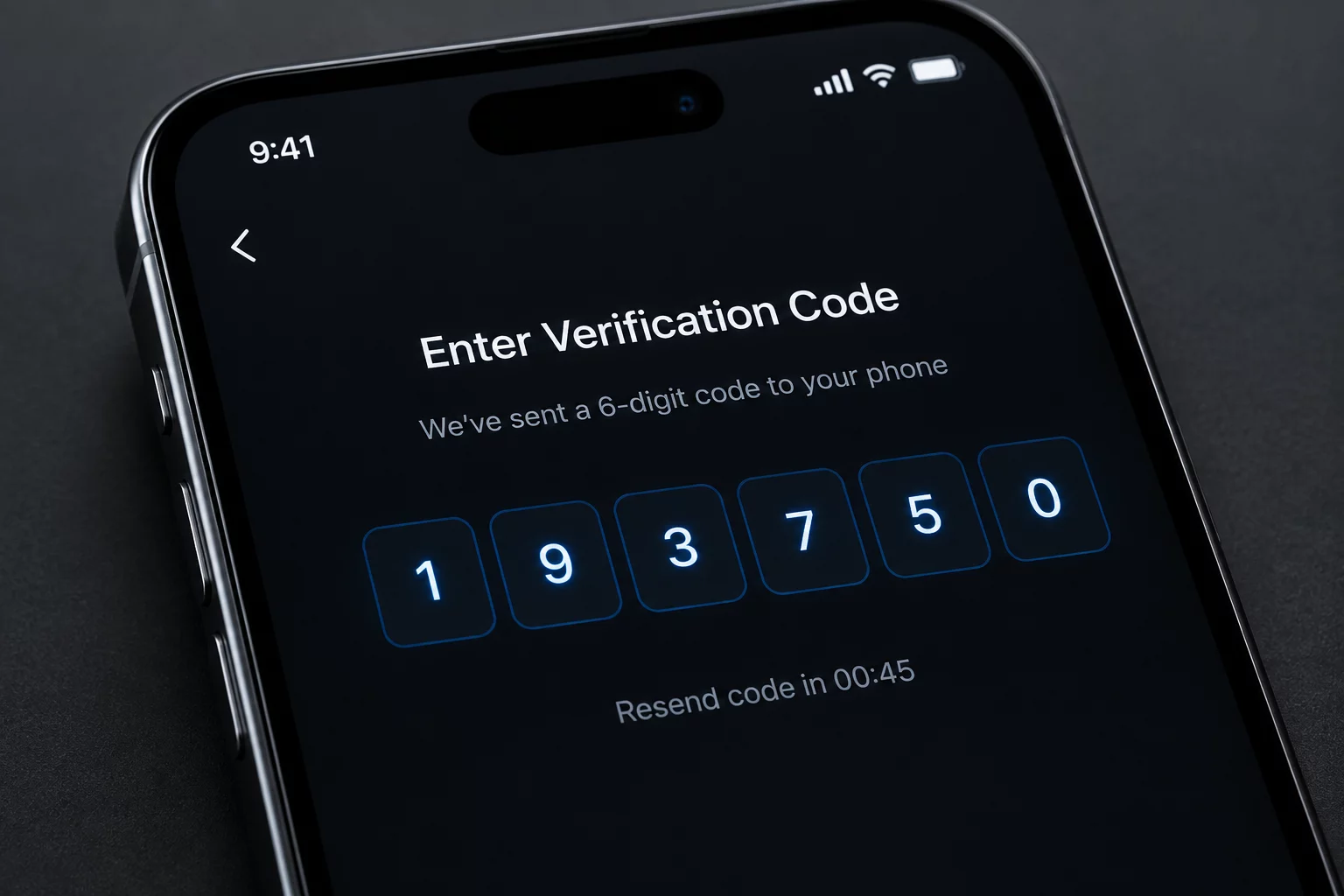 Confirm Identity with Security Code